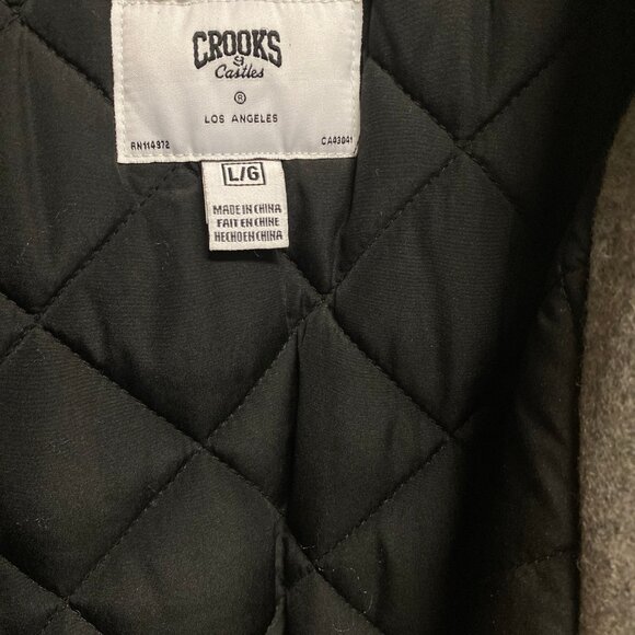 Crooks and Castles Wool & PU Varsity style Logo Jacket Mens Large - Picture 5 of 6